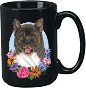 Akita - Best of Breed Ceramic 15oz Coffee Black Mug