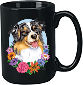 Australian Shepherd - Blue Merle - Best of Breed Ceramic 15oz Coffee Black Mug