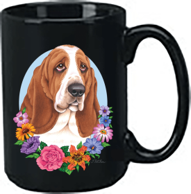 Basset Hound - Best of Breed Ceramic 15oz Coffee Black Mug