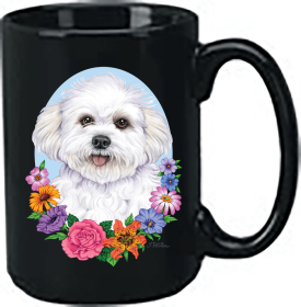 Bichon Frise - Puppy Cut - Best of Breed Ceramic 15oz Coffee Black Mug