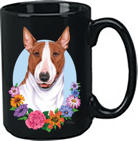 Bull Terrier - Brown and White - Best of Breed Ceramic 15oz Coffee Black Mug