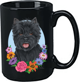 Cairn Terrier - Black - Best of Breed Ceramic 15oz Coffee Black Mug