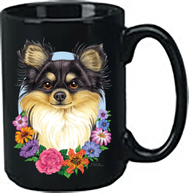 Chihuahua - Longhair - Black - Best of Breed Ceramic 15oz Coffee Black Mug