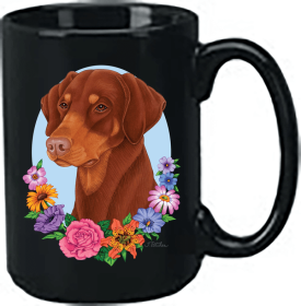 Doberman - Red - Uncropped - Best of Breed Ceramic 15oz Coffee Black Mug