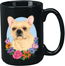 French Bulldog - Cream - Best of Breed Ceramic 15oz Coffee Black Mug