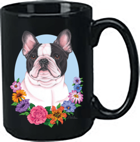 French Bulldog - White and Black - Best of Breed Ceramic 15oz Coffee Black Mug