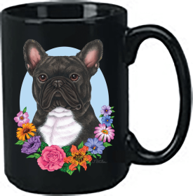 French Bulldog - Black and White - Best of Breed Ceramic 15oz Coffee Black Mug