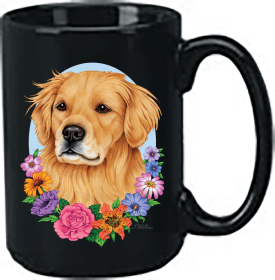 Golden Retriever - Best of Breed Ceramic 15oz Coffee Black Mug