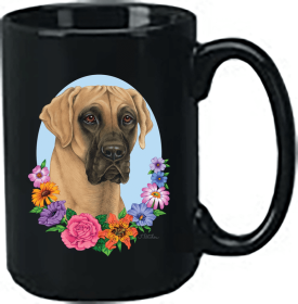 Great Dane - Fawn - Uncropped - Best of Breed Ceramic 15oz Coffee Black Mug