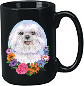 Maltese - Best of Breed Ceramic 15oz Coffee Black Mug