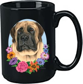 Mastiff - Fawn - Best of Breed Ceramic 15oz Coffee Black Mug