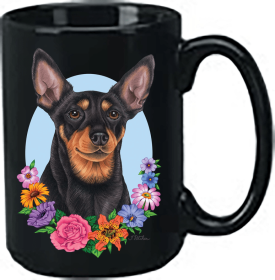 Min Pin Best of Breed Ceramic 15oz Coffee Black Mug