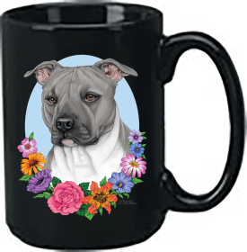 Pit Bull - Blue - Best of Breed Ceramic 15oz Coffee Black Mug