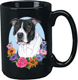 Pit Bull - Black and White - Best of Breed Ceramic 15oz Coffee Black Mug