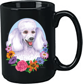 Poodle - White - Best of Breed Ceramic 15oz Coffee Black Mug