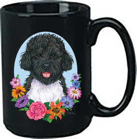 Portuguese Water Dog - Best of Breed Ceramic 15oz Coffee Black Mug