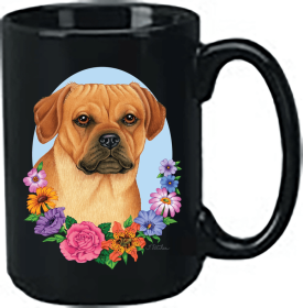 Puggle - Best of Breed Ceramic 15oz Coffee Black Mug