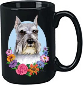 Schnauzer - Grey - Cropped - Best of Breed Ceramic 15oz Coffee Black Mug