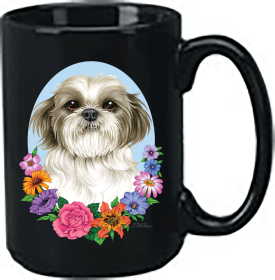 Shih Tzu - Puppy Cut - Best of Breed Ceramic 15oz Coffee Black Mug