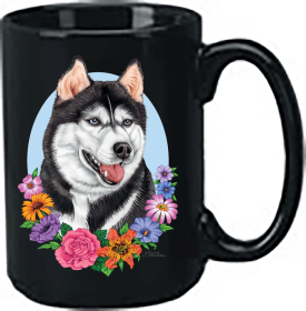 Siberian Husky - Best of Breed Ceramic 15oz Coffee Black Mug