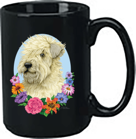 Soft Coated Wheaton Terrier Best of Breed Ceramic 15oz Coffee Black Mug