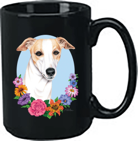 Whippet - Best of Breed Ceramic 15 oz Coffee Black Mug