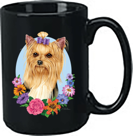 Yorkie - Show Cut - Best of Breed Ceramic 15oz Coffee Black Mug