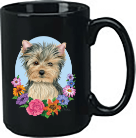 Yorkie - Puppy Cut - Best of Breed Ceramic 15oz Coffee Black Mug