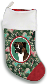 Boxer - Brindle -  Uncropped - Best of Breed Christmas Stocking