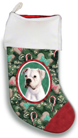 Boxer - White - Uncropped - Best of Breed Christmas Stocking