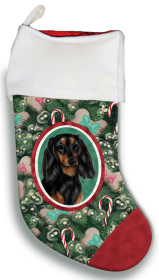 Dachshund  - Black and Tan - Longhair - Best of Breed Christmas Stocking