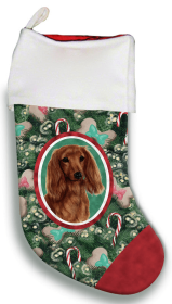 Dachshund  - Longhaired - Red - Best of Breed Christmas Stocking