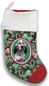 English Setter - Black and White  - Best of Breed Christmas Stocking