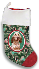 English Setter - Orange and White  - Best of Breed Christmas Stocking