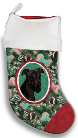 Greyhound - Black -  Best of Breed Christmas Stocking