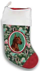 Min Pin -  Red -  Cropped- Best of Breed Christmas Stocking