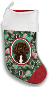 Portuguese Water Dog - Chocolate and White - Bearded - Best of Breed Christmas Stocking