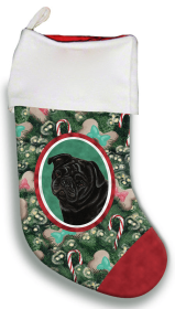 Pug - Black- Best of Breed Christmas Stocking