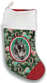 Schnauzer - Grey - Cropped- Best of Breed Christmas Stocking