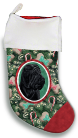 Shar Pei - Black- Best of Breed Christmas Stocking