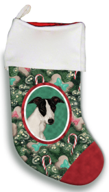 Whippet - Black and White- Best of Breed Christmas Stocking