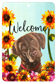 Labrador Retriever - Chocolate - HHS Welcome Indoor/Outdoor Aluminum Sign