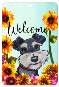 Schnauzer - Uncropped - HHS Welcome Indoor/Outdoor Aluminum Sign