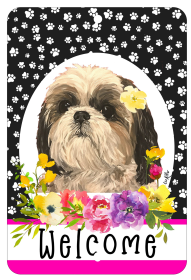 Shih Tzu - HHS Paw Prints Welcome Indoor/Outdoor Aluminum Sign