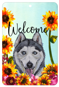 Siberian Husky - Grey - HHS Welcome Indoor/Outdoor Aluminum Sign