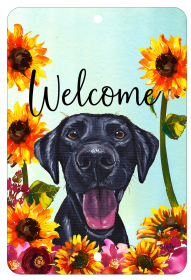 Labrador Retriever - Black -  HHS Welcome Indoor/Outdoor Aluminum Sign