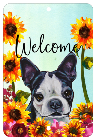 Boston Terrier - HHS Welcome Indoor/Outdoor Aluminum Sign