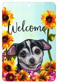 Chihuahua - Black - HHS Welcome Indoor/Outdoor Aluminum Sign