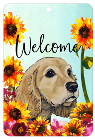 Cocker Spaniel - Buff - HHS Welcome Indoor/Outdoor Aluminum Sign