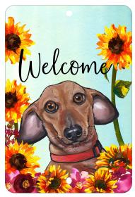 Dachshund - Red - HHS Welcome Indoor/Outdoor Aluminum Sign